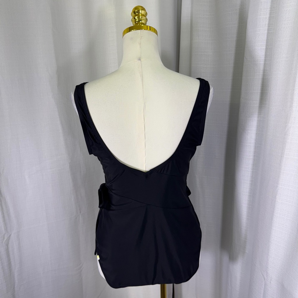 NWOT Summersalt The Perfect Wrap One-Piece Swimsuit US 16 Black V-Neck Tie Side - Picture 4 of 12